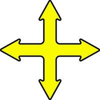 Move Icon In Yellow Color. vector