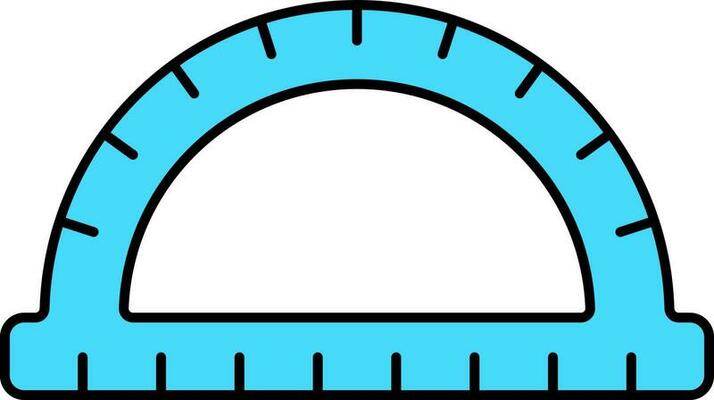 Protractor Icon In Blue Color.