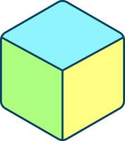 Colorful Cube Icon In Flat Style. vector