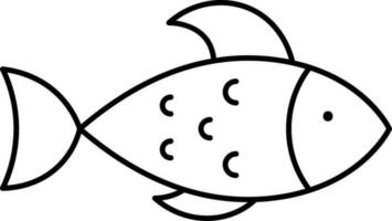 Fish Icon In Black Outline. vector