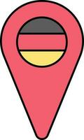 Alemania ubicación punto icono en plano estilo. vector