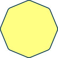 plano estilo octágono icono en amarillo color. vector