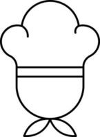 Isolated Chef Hat Icon In Line Art. vector