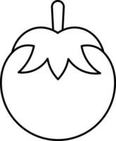 Tomato Icon Or Symbol In Line Art. vector