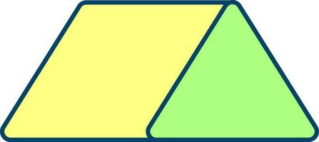 Prism Icon In Yellow And Green Color. vector