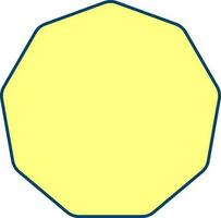 Flat Style Nonagon Icon In Yellow Color. vector