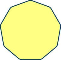 Flat Style Nonagon Icon In Yellow Color. vector