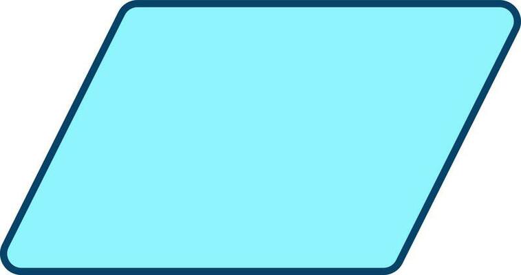 Parallelogram Symbol Or Icon In Blue Color.