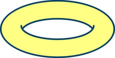 Torus Icon Or Symbol In Yellow Color. vector