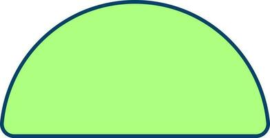 Half Circle Icon In Green Color. vector