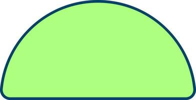 Half Circle Icon In Green Color. vector