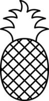 Black Thin Line Art Of Pineapple Icon. vector