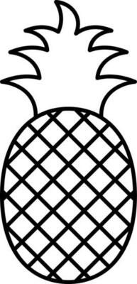 Black Thin Line Art Of Pineapple Icon.