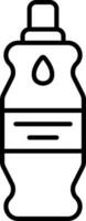 Isolated Bottle Icon In Black Linear Art. vector