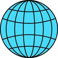 Isolated Globe Icon In Blue Color. vector