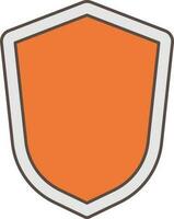 Isolated Shield Icon In Orange And Gray Color. vector