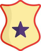 Flat Style Star Shield Yellow And Purple Icon. vector