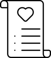 Scroll Wish List Paper Icon In Line Art. vector