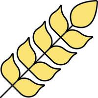 Flat Illustration Of Wheat Icon In Yellow Color. vector