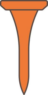 Isolated Golf Tee Icon In Orange Color.
