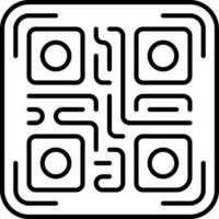 Illustration Of Qr Code Icon In Black Line Art. vector