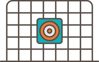 Galileo Golf Net Teal And Orange Icon In Flat Style. vector