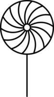 Isolated Spiral Lollipop Icon In Thin Line Art. vector