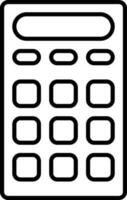 Calculator Icon In Black Line Art. vector