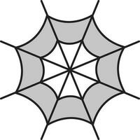 Flat Style Cobweb Icon In Gray Color. vector