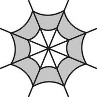 Flat Style Cobweb Icon In Gray Color. vector