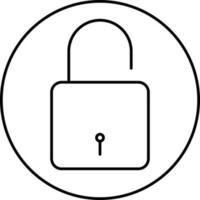 Lock Brake Circular Icon In Line Art. vector