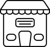 Isolated Shop Icon Or Symbol In Black Outline. vector