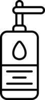 Isolated Pump Bottle Icon In Line Art. vector