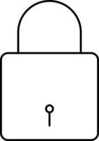 Isolated Lock Icon In Black Linear Style. vector