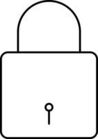 Isolated Lock Icon In Black Linear Style. vector