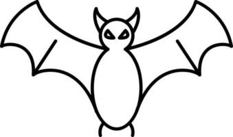 Fly Bats Cartoon Animal Icon In Thin Line Art. vector