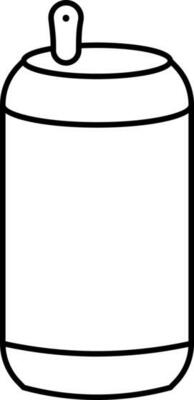Isolated Can Icon In Black Linear Style.