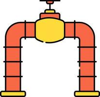 Supply Main Pipe Line Orange And Yellow Icon. vector