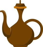 Brown Jug Element In Flat Style. vector