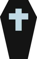 Isolated Coffin Box Icon In Grey And Black Color. vector