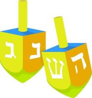 Colorful Dreidel Icon In Flat Style. vector