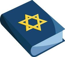 Isolated Star Of David Symbol Book Icon In Blue And Yellow Color. vector