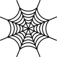 Isolated Spiderweb Icon In Black Outline. vector