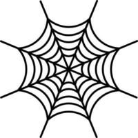 Isolated Spiderweb Icon In Black Outline. vector