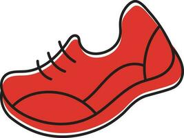 aislado Deportes Zapatos icono en rojo color. vector