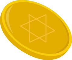 Golden Star Of David Golden Icon In Flat Style. vector