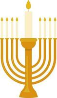 Illustration Of Lit Candelabrum Icon In Orange And white Color. vector