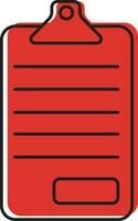 Blank Sheet On Clipboard Red Icon Or Symbol. vector