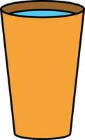 Isolated Drink Glass Icon In Orange And Brown Color. vector