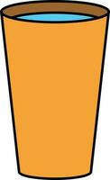 Isolated Drink Glass Icon In Orange And Brown Color. vector